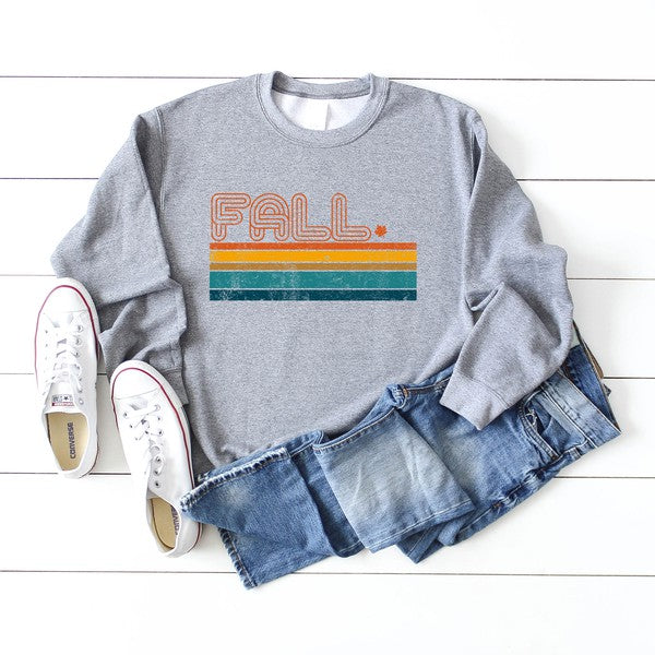 Retro Fall Stripes Graphic Sweatshirt